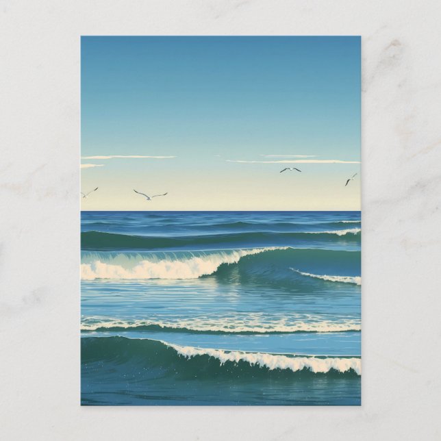 Cartão Postal Dansende Golven onder de Hemel (Frente)