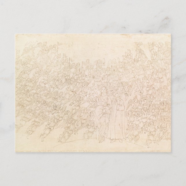 Cartão Postal Dante e Beatrice, do divino de Dante (Frente)