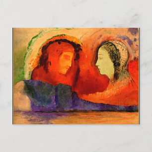 Cartão Postal Dante e Beatrice, obra de arte de Odilon Redon