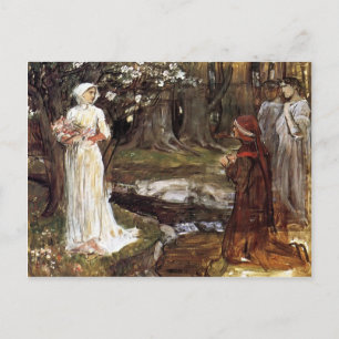 Cartão Postal Dante e Beatrice por John William Waterhouse