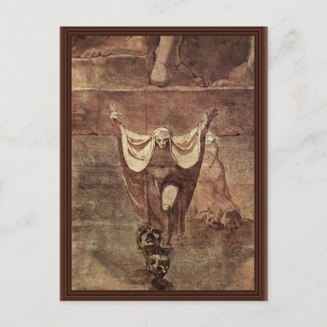 Cartão Postal Dante e Virgil no gelo de Kozythus. Por Johann (Frente)