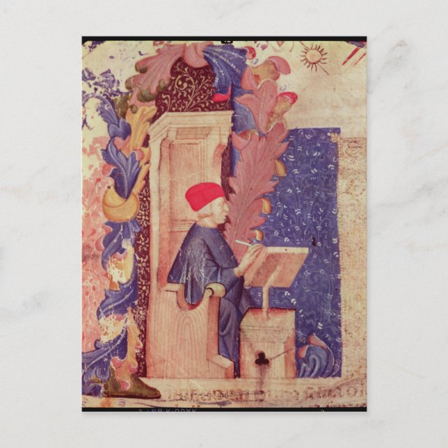 Cartão Postal Dante escrevendo "A Comédia Divina" (Frente)