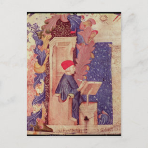 Cartão Postal Dante escrevendo "A Comédia Divina"