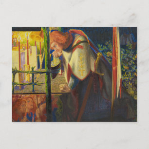Cartão Postal Dante Gabriel Rossetti - Sir Galahad na Capela Arr