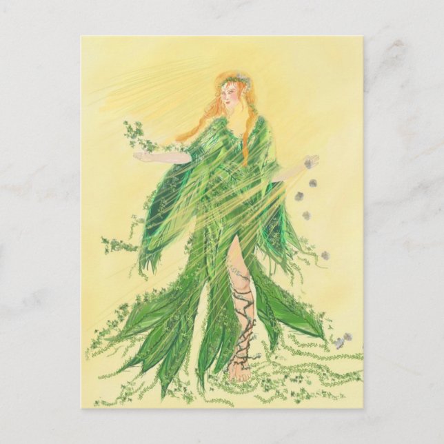 Cartão Postal Danu - Déesse du Printemps (Frente)