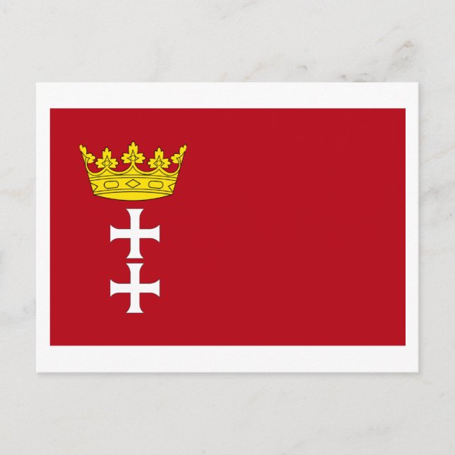 Cartão Postal Danzig - Bandeira de Gdansk (Frente)