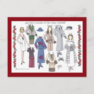 Cartão Postal Daphne, senhora do art deco do 1920