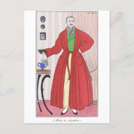 Cartão Postal Dapper 1913 Man Vestindo Robe por Georges Barbier