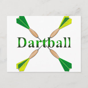 Cartão Postal Dardos de Bola Verde e Dourada