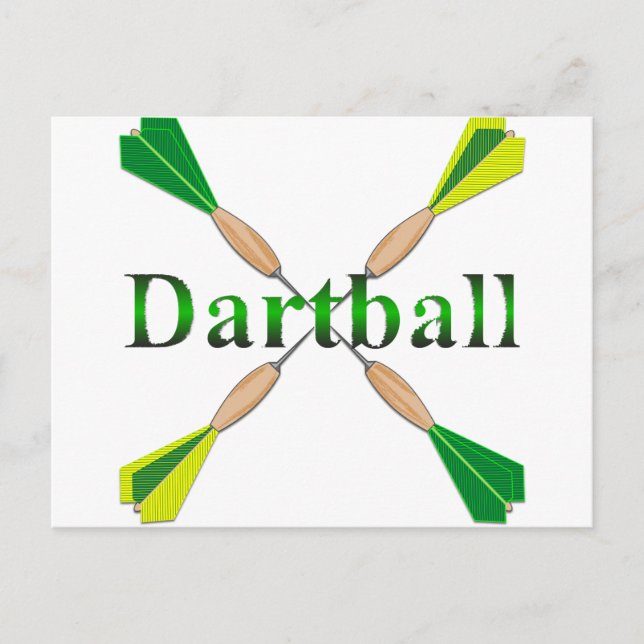 Cartão Postal Dardos de Bola Verde e Dourada (Frente)