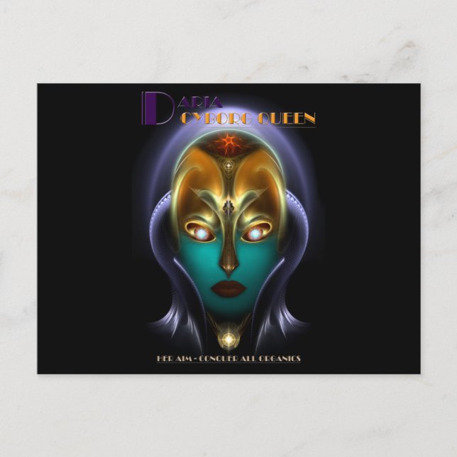 Cartão Postal Daria Cyborg Queen (Frente)