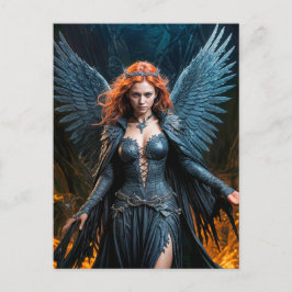 Cartão Postal Dark Angel Queen in Candlelit Hall
