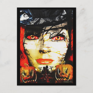 Cartão Postal Dark Lady of Halloween