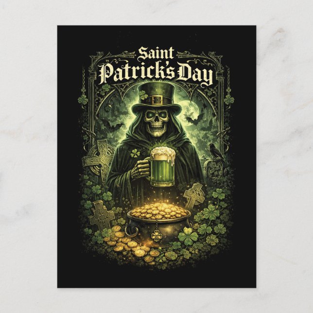 Cartão Postal Dark Luck of Saint Patrick (Frente)