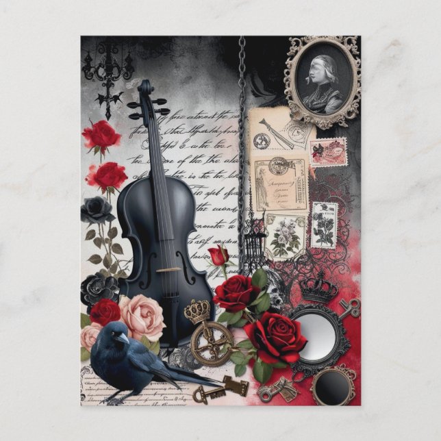 Cartão Postal Dark Romance Gothic Vintage (Frente)