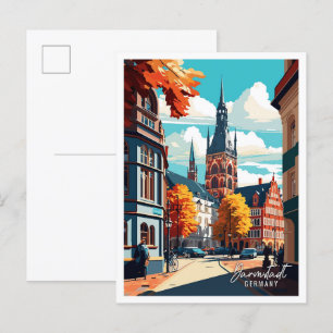 Cartão Postal Darmstadt Alemanha - viagens vintage