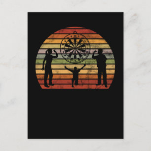 Cartão Postal Dart Dartboard Retro Darts