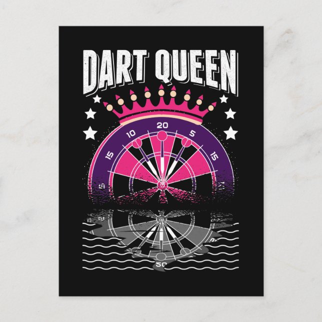 Cartão Postal Dart Rainha Flecha Triplo Dartboard 180 Dardos Div (Frente)