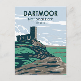 Cartão Postal Dartmoor National Park Castle Ruins Inglaterra