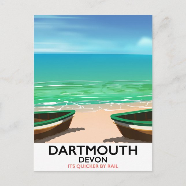Cartão Postal Dartmouth Devon Beach poster (Frente)