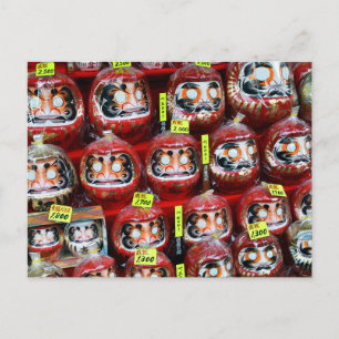 Cartão Postal Daruma Good Luck Dols do Japão