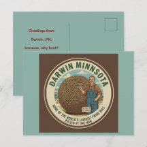Darwin, Postcard Souvenir do Twine Ball de Minneso