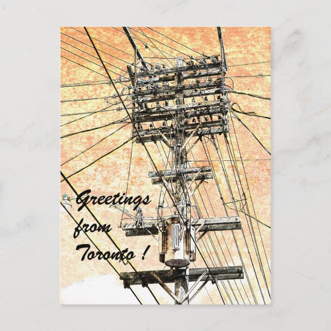 Cartão postal das antigas linhas elétricas Toronto (Frente)