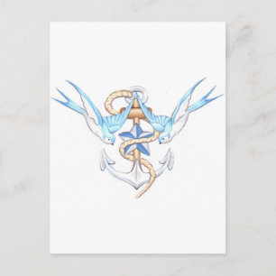 cartão postal das aves