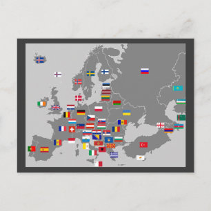 cartão postal das bandeiras do euro