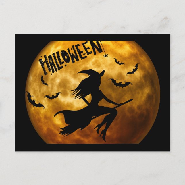 cartão postal das bruxas halloween (Frente)