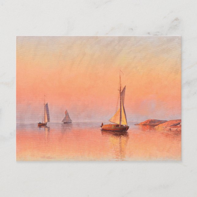 Cartão postal das embarcações à vela de Abrahamsso (Frente)