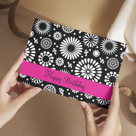 Cartão postal das flores brancas pretas