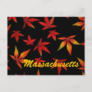 Cartão postal das Folhas do outono de Massachusett