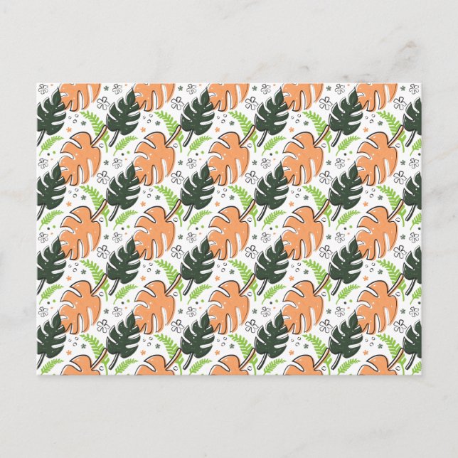 cartão postal das folhas tropicais (Frente)