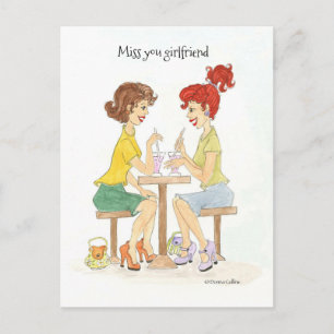 Cartão postal das garotas da Miss You Soda