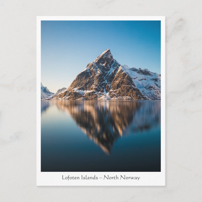 Cartão postal das Ilhas Lofoten Noruega (Frente)