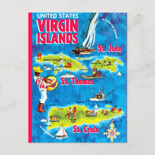 Cartão Postal das Ilhas Virgens Americanas (Frente)
