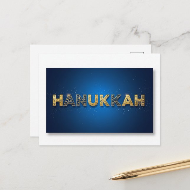 Cartão postal das Luzes de Hanukkah (Frente/Verso In Situ)