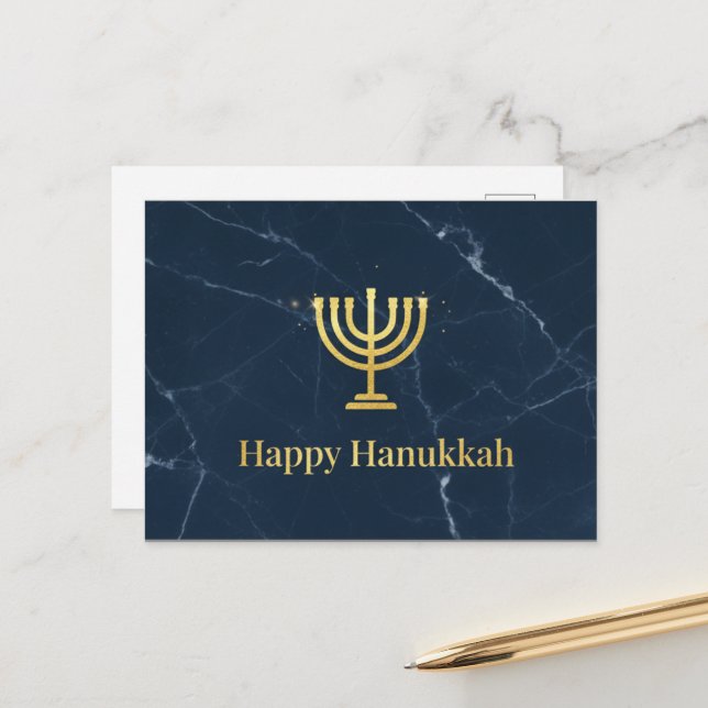 Cartão postal das Luzes de Hanukkah (Frente/Verso In Situ)