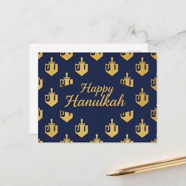 Cartão postal das Luzes de Hanukkah (Frente/Verso In Situ)
