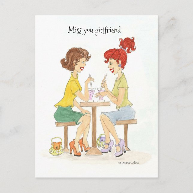 Cartão postal das meninas da Miss You Soda (Frente)