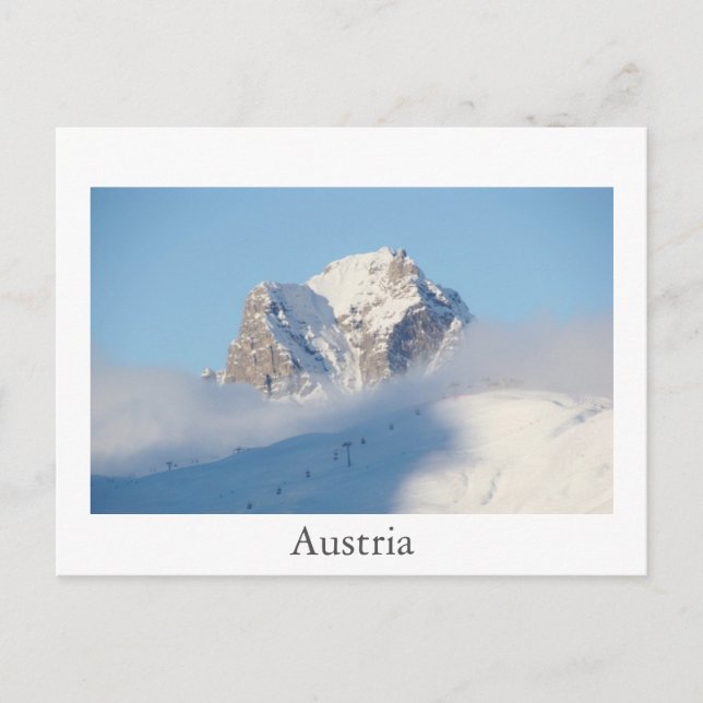 Cartão Postal das Montanhas da Áustria (Frente)