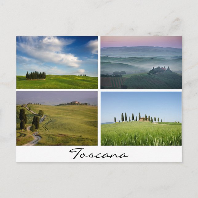 Cartão postal das paisagens da Toscânia (Frente)