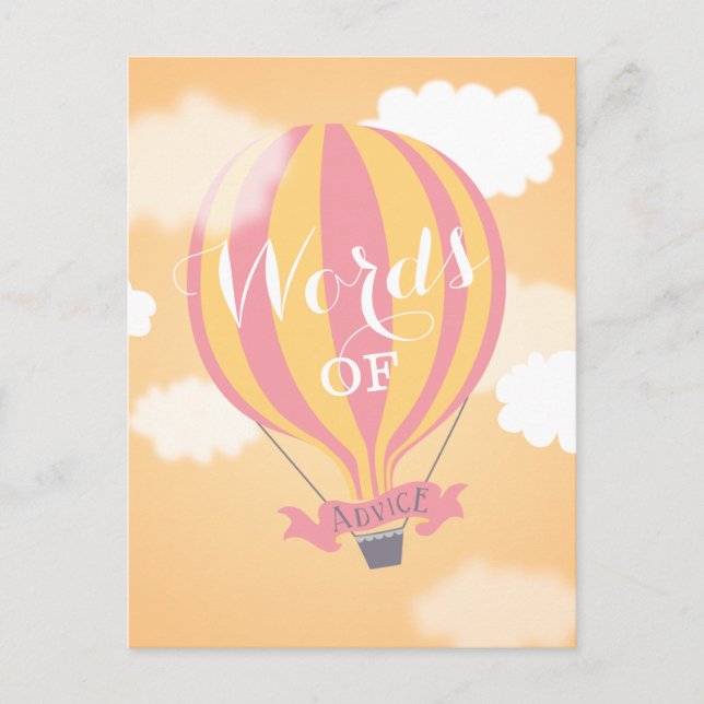 Cartão postal das Palavras Laranja-Balão de Mamãe  (Frente)