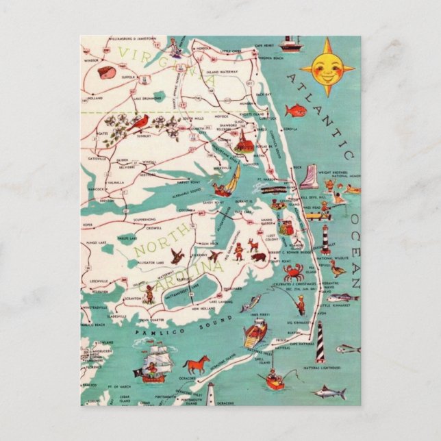 Cartão postal das praias dos bancos externos (Frente)