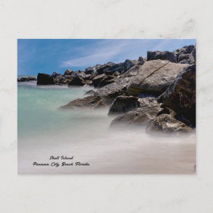 Cartão Postal das Rochas e Ondas da Ilha Shell