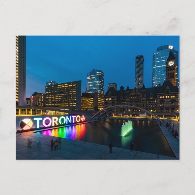 Cartão Postal Das Stadtzentrum von Toronto bei Nacht (Frente)