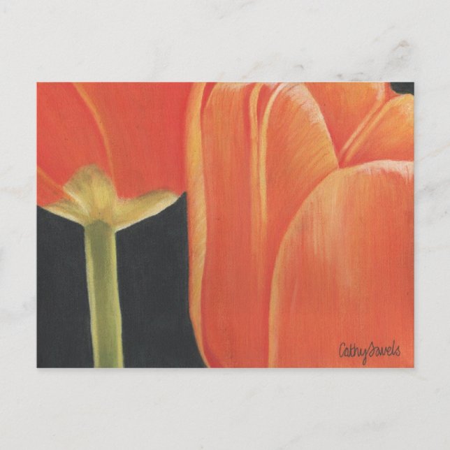 cartão postal das tulipas de laranja (Frente)