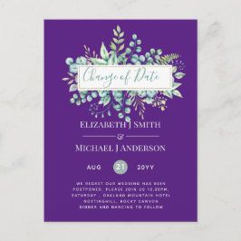 Cartão Postal Data da Alteração do Evento Verde Eucalyptus