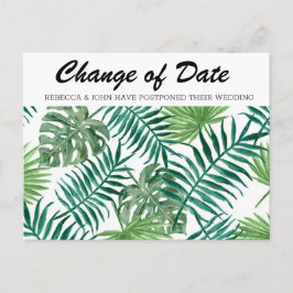 Cartão Postal Data de Alteração Adiada do Casamento Tropical